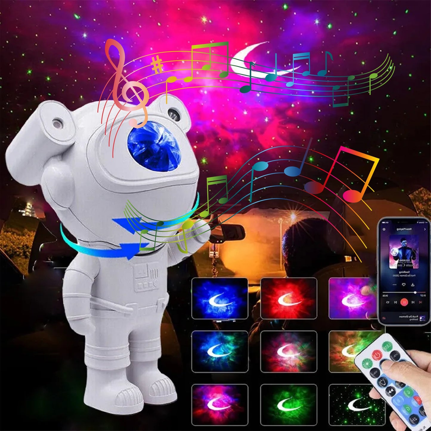 PROYECTOR ASTRONAUTA LUNA PARLANTE